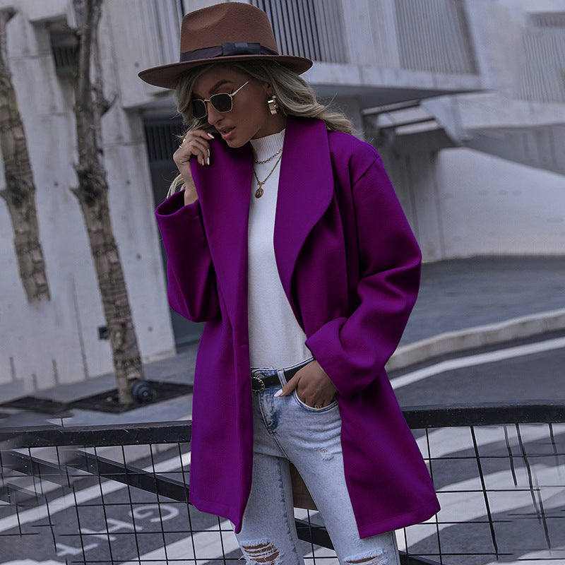 Damen modischer Oversized-Mantel mit strukturiertem Design Drune