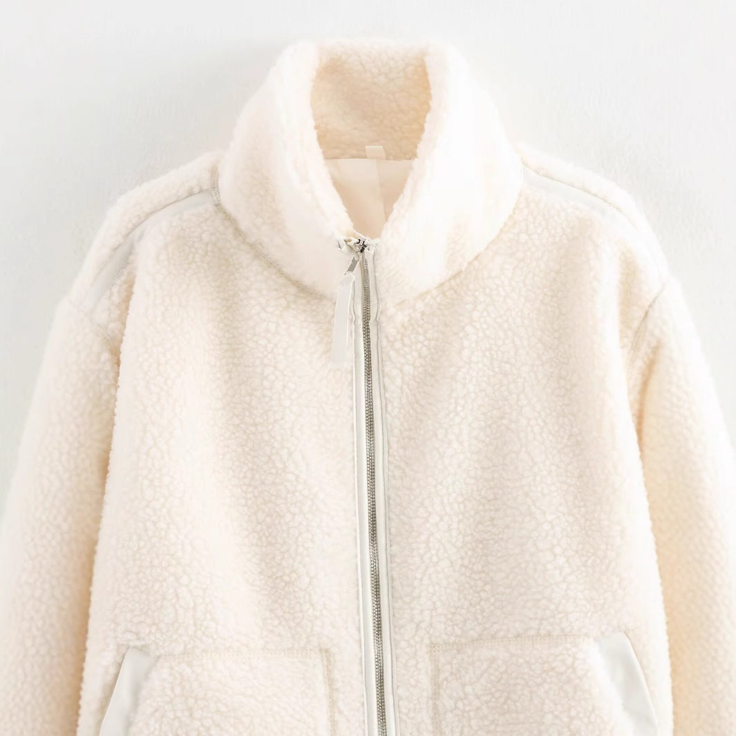 Damen Fleecejacke mit weichem Teddyfell und praktischen Taschen Drune
