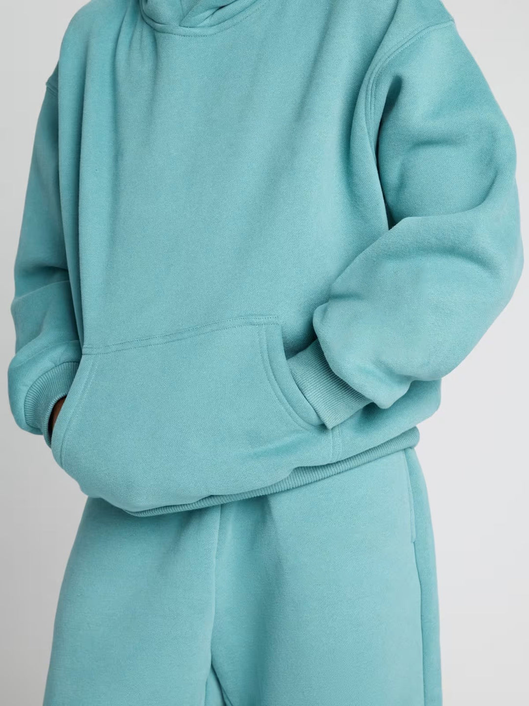 Damen oversized Kapuzenanzug aus weichem Fleece Drune