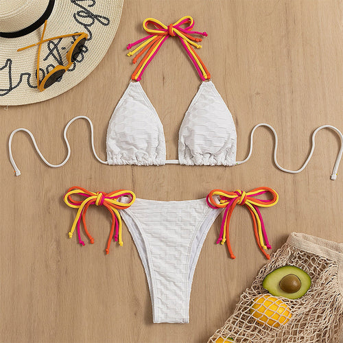 Damen Triangel-Bikini mit verspielten Bindedetails Drune