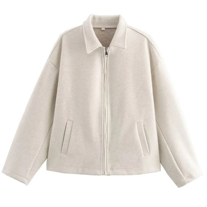 Damen stylische Fleecejacke im Oversized-Schnitt mit Reißverschluss Drune