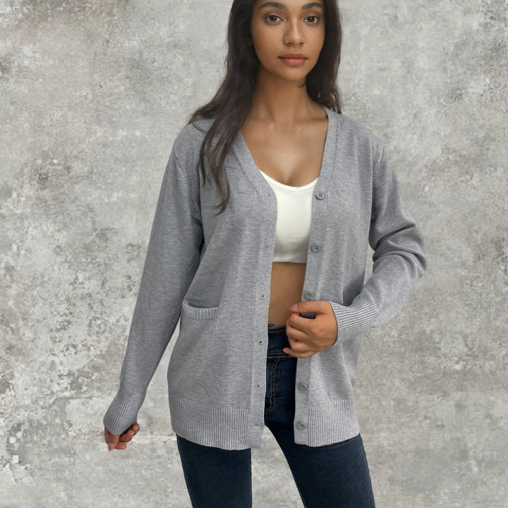 Damen Strickcardigan mit Knopfdetails und tiefen Taschen Drune