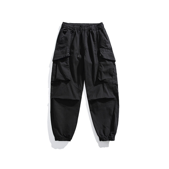 Herren Utility-Cargo-Hose mit elastischem Bund, Multifach-Taschen und Gummbündchen Drune