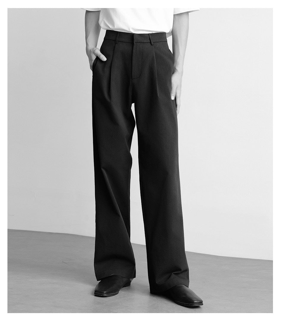 Herren weite hochtaillierte Bundfaltenhose aus Baumwollmix Drune