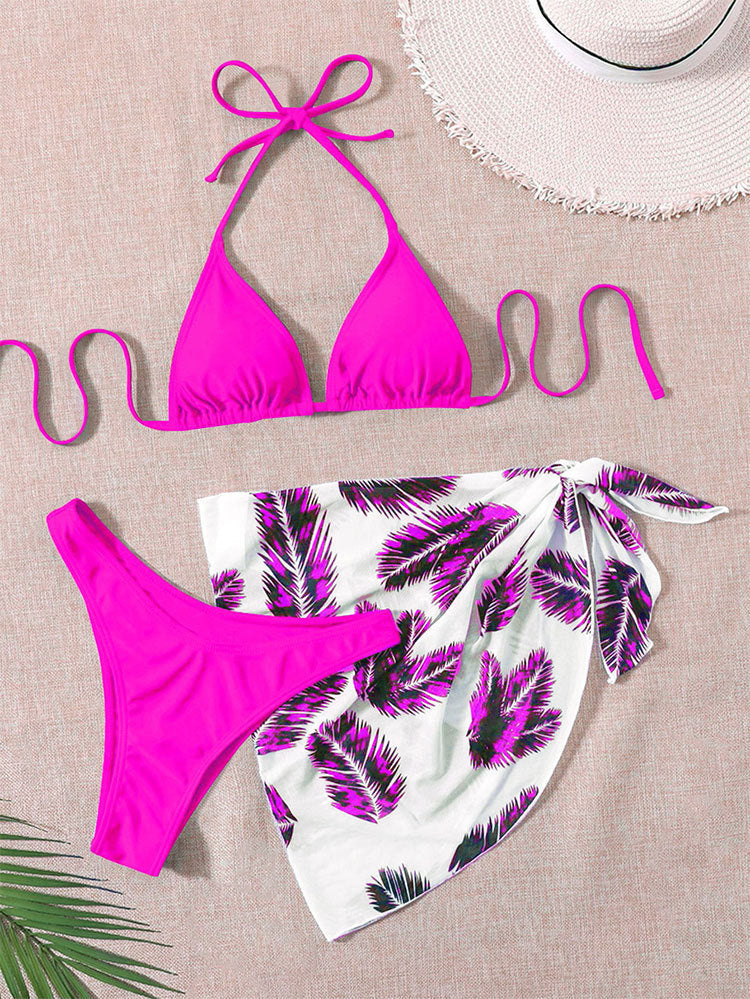 Damen Triangel-Bikini mit elegantem Wickel-Rock Drune