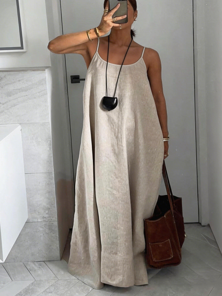 Damen Leichtes Sommerkleid mit tiefem Ausschnitt Drune