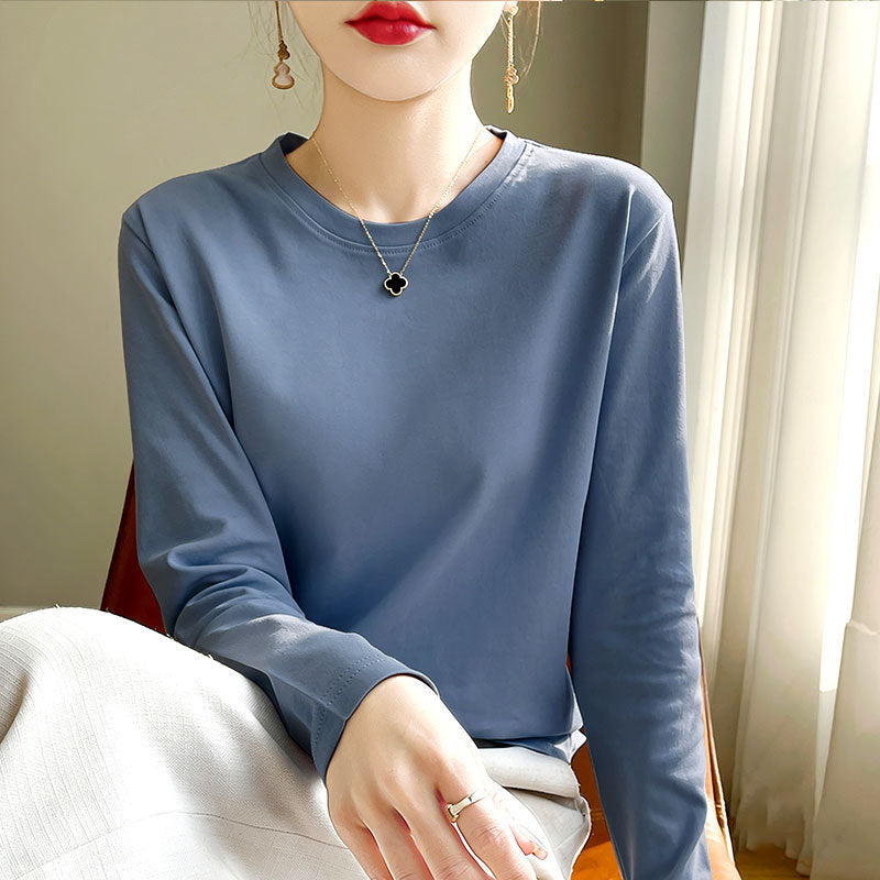 Damen Rundhals Langarmshirt Drune