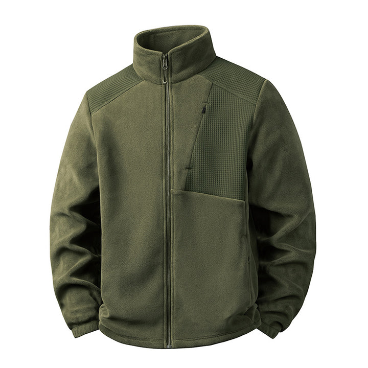 Herren Fleecejacke mit Stehkragen und verstärkten Schulterpaneelen Drune