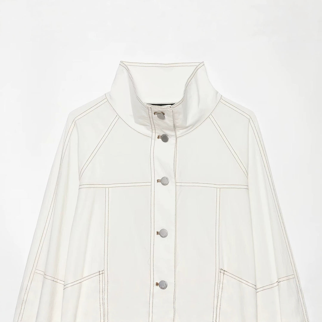Damen Utility-Übergangsjacke mit Stehkragen und Taillengürtel Drune