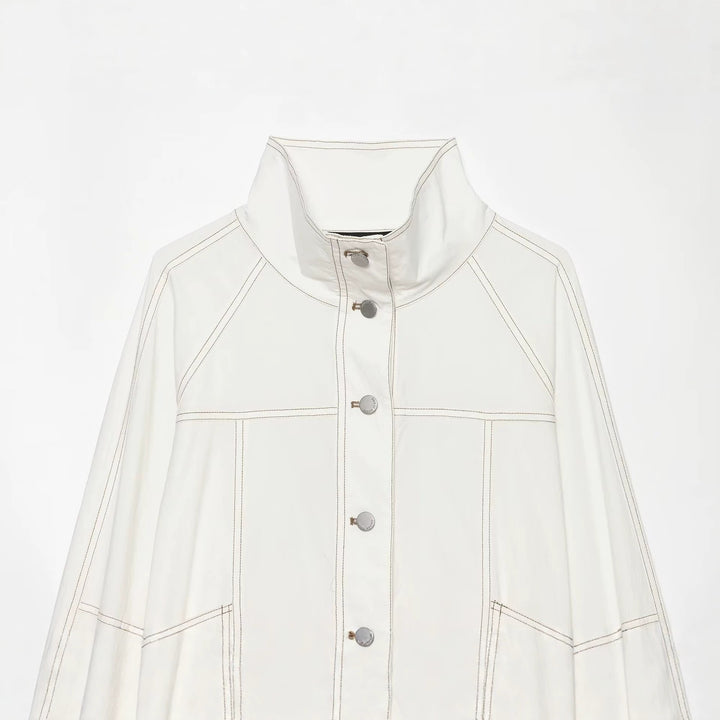 Damen Utility-Übergangsjacke mit Stehkragen und Taillengürtel Drune