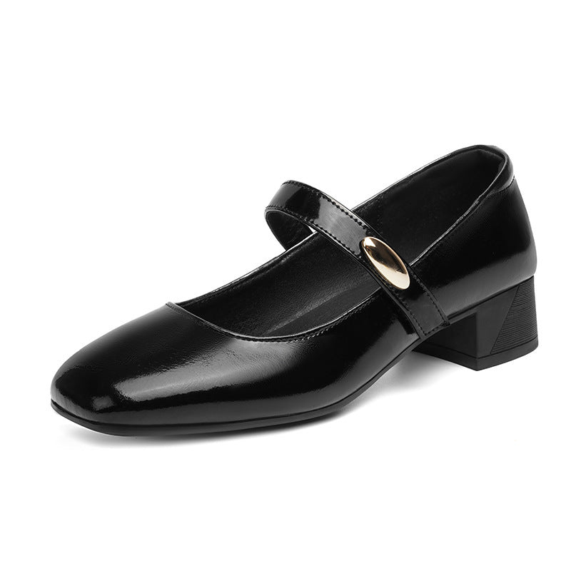 Damen Mary Jane Blockabsatzschuhe mit modischer Schnalle Drune