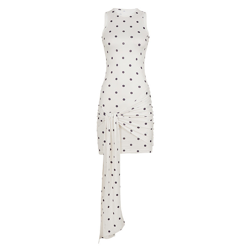 Damen Wickelkleid mit eleganter Raffung und verspieltem Punktedesign Drune