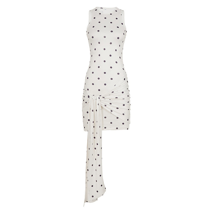 Damen Wickelkleid mit eleganter Raffung und verspieltem Punktedesign Drune