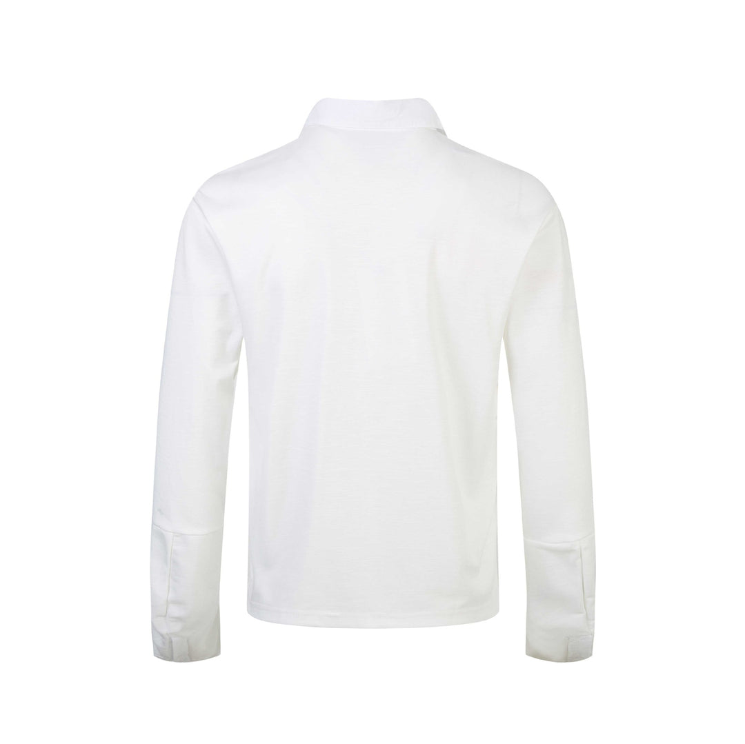 Damen Poloshirt-Langarmshirt mit Hemdkragen, Schriftprint und Strass-Applikation Drune