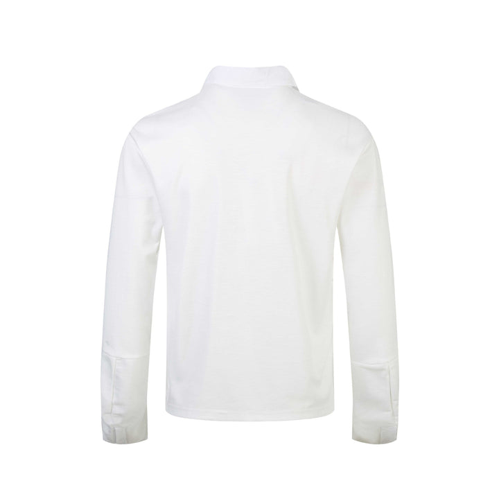 Damen Poloshirt-Langarmshirt mit Hemdkragen, Schriftprint und Strass-Applikation Drune