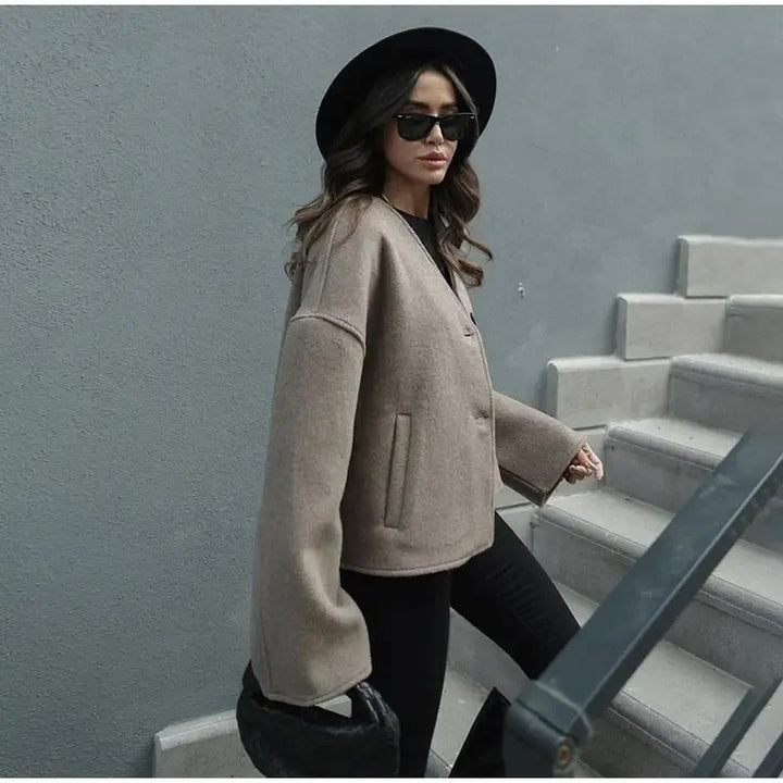 Damen Oversized Wolle-Blazer Drune