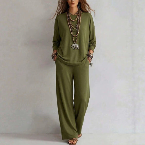 Damen Loungewear-Set mit weitem Bund und Oversize-Langarmshirt Drune