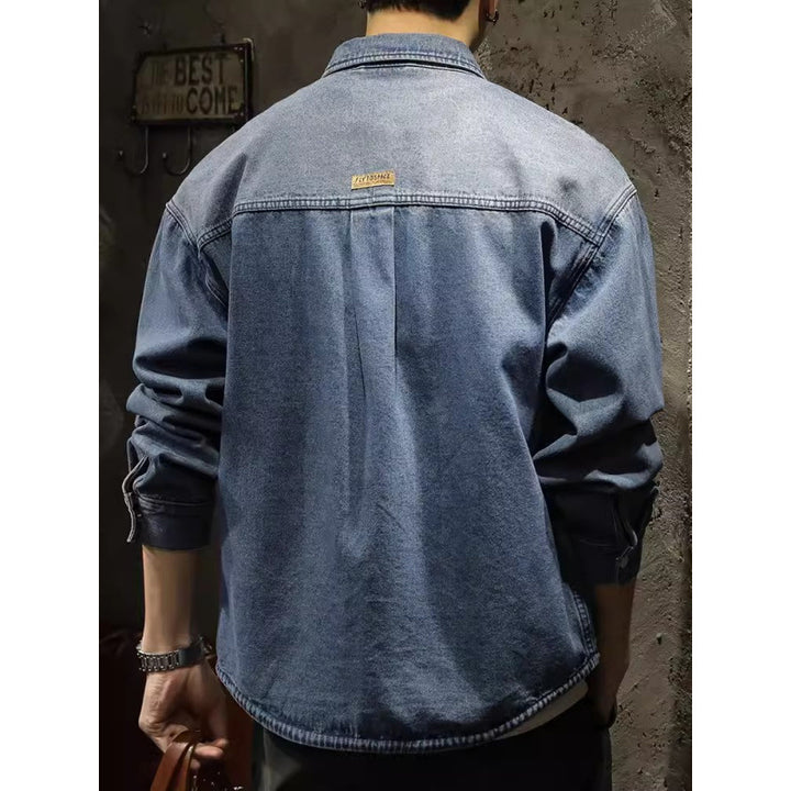 Herren Denim-Hemdjacke mit modernen Details Drune
