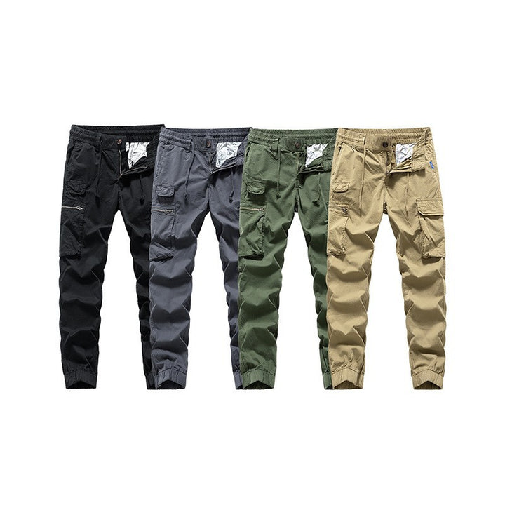 Herren Utility-Cargo-Jogger aus robustem Baumwoll-Twill mit elastischem Komfortbund, Multifach‑Taschen und Reißverschluss-Beintasche Drune