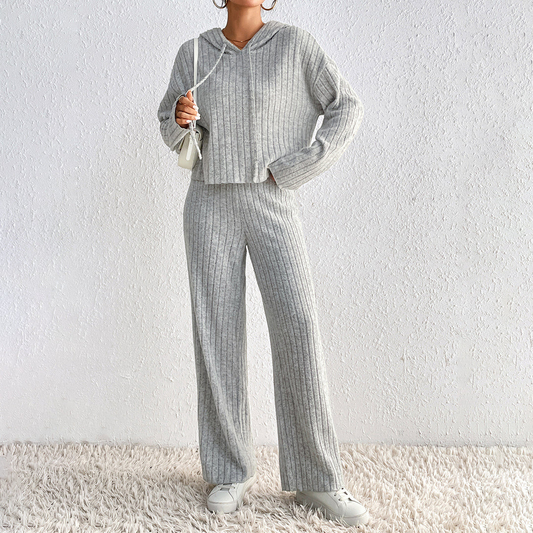 Damen Modisches Lounge-Set mit Rippstruktur Drune