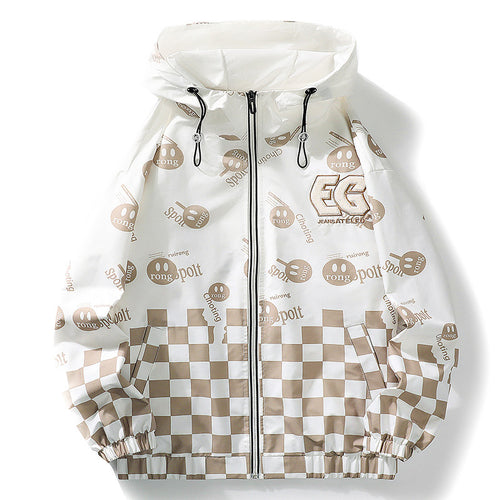 Unisex Stylische Kapuzenjacke mit modernen Grafiken Drune