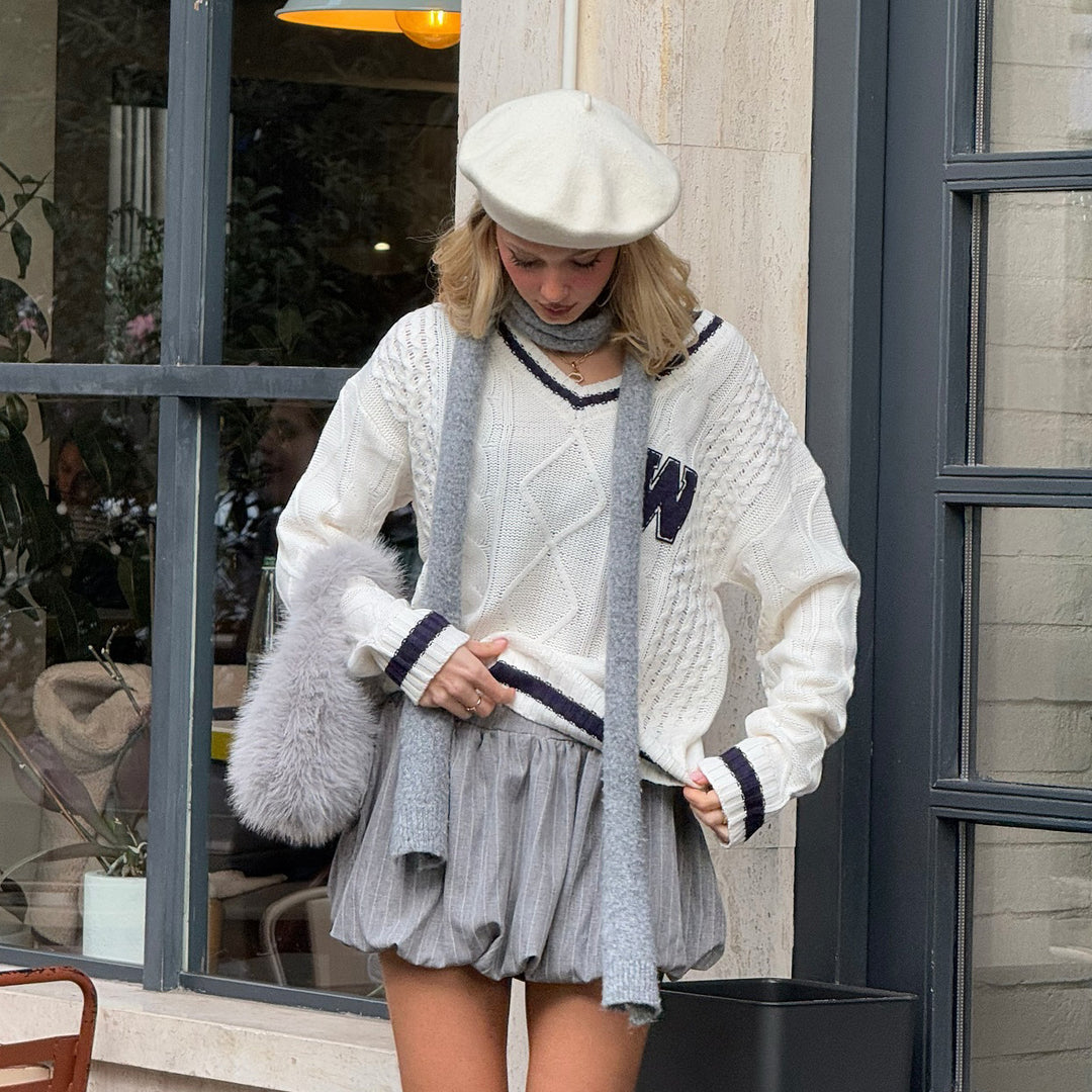 Damen Pullover mit Struktur und V-Ausschnitt Drune