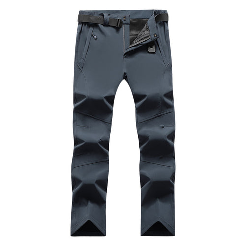 Herren Softshell-Funktionshose mit Knievorformung, verstellbarem Bund und integrierter Gürtelöse Drune