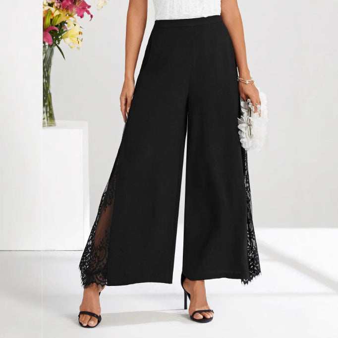 Damen Weite Spitze Palazzo-Hosen Drune