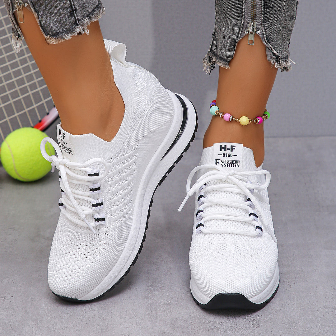 Damen Keil-Sneaker aus Strick mit gepolstertem Plateau-Fußbett Drune