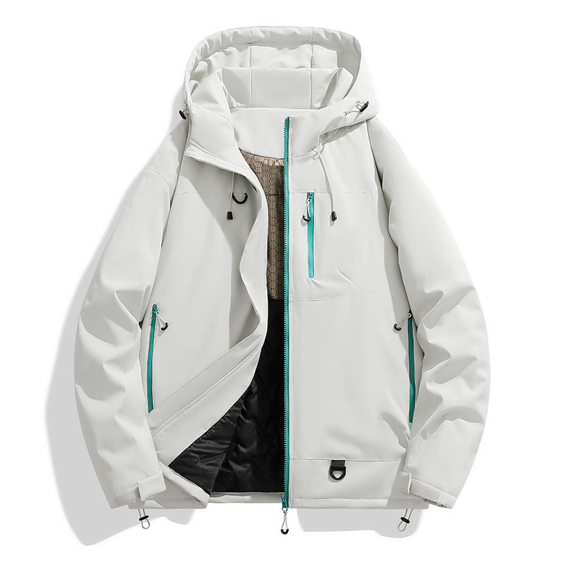 Herren technischer Kapuzenparka mit winddichter Membran, isolierter Innenlage und Multifunktions-Taschen Drune