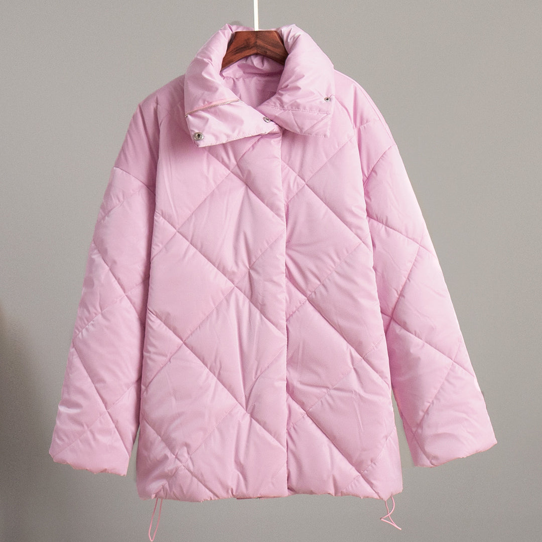 Damen gepolsterte Steppjacke mit hohem Kragen und praktischen Taschen Drune