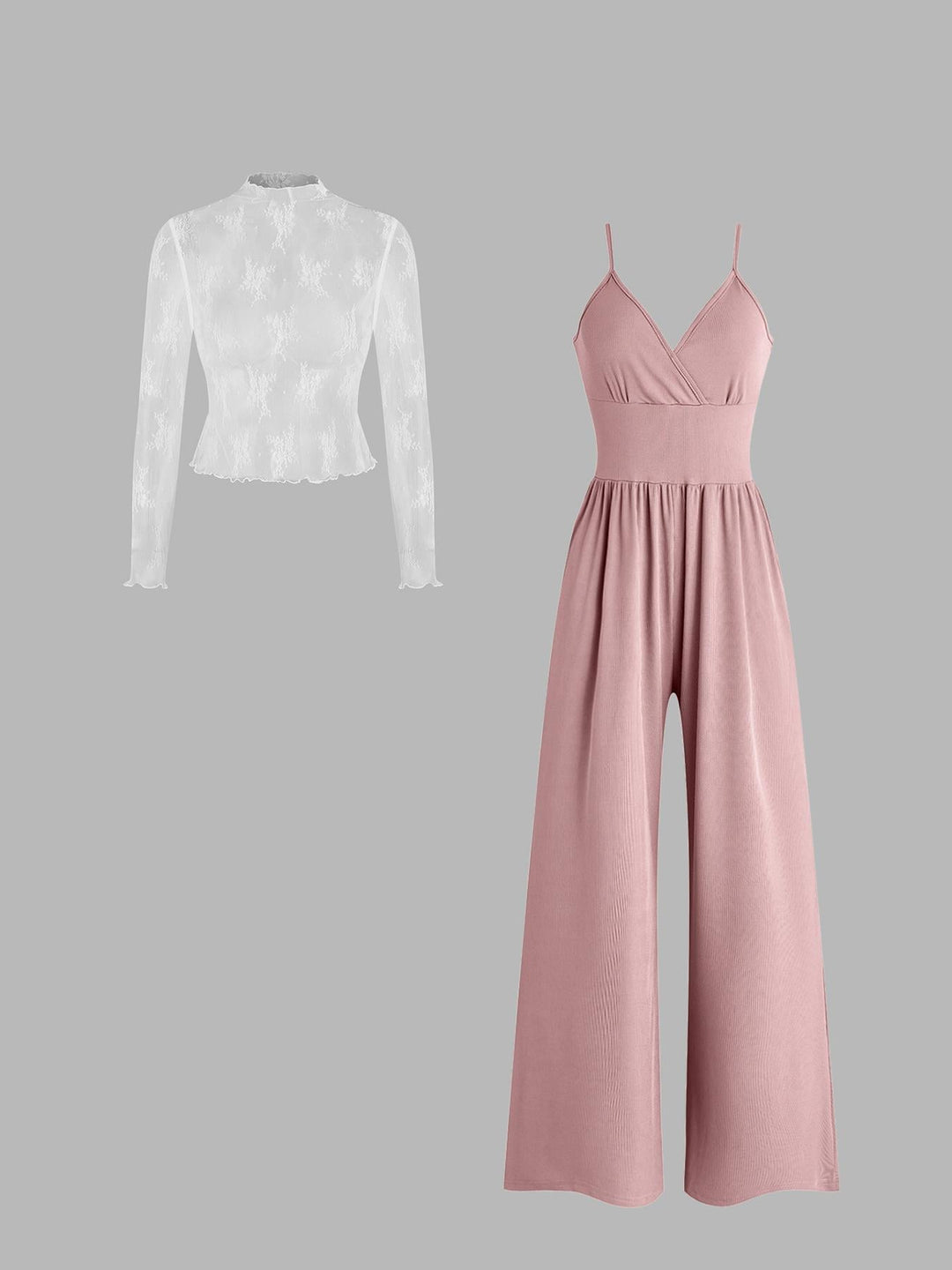 Damen elegantes und figurbetontes Jumpsuit-Set Drune