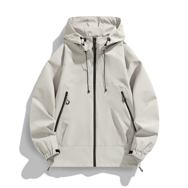 Herren Technische Wind- und Wasserabweisende Kapuzenjacke mit verstellbarem Saum Drune