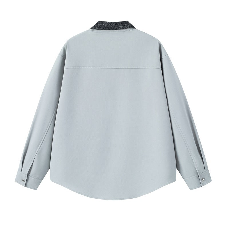 Damen Elegante Bluse mit Stehkragen Drune