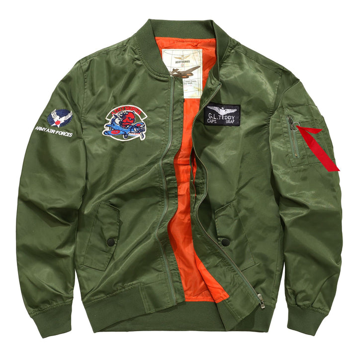 Men's  military patch nylon pilot bomber jacket Drune