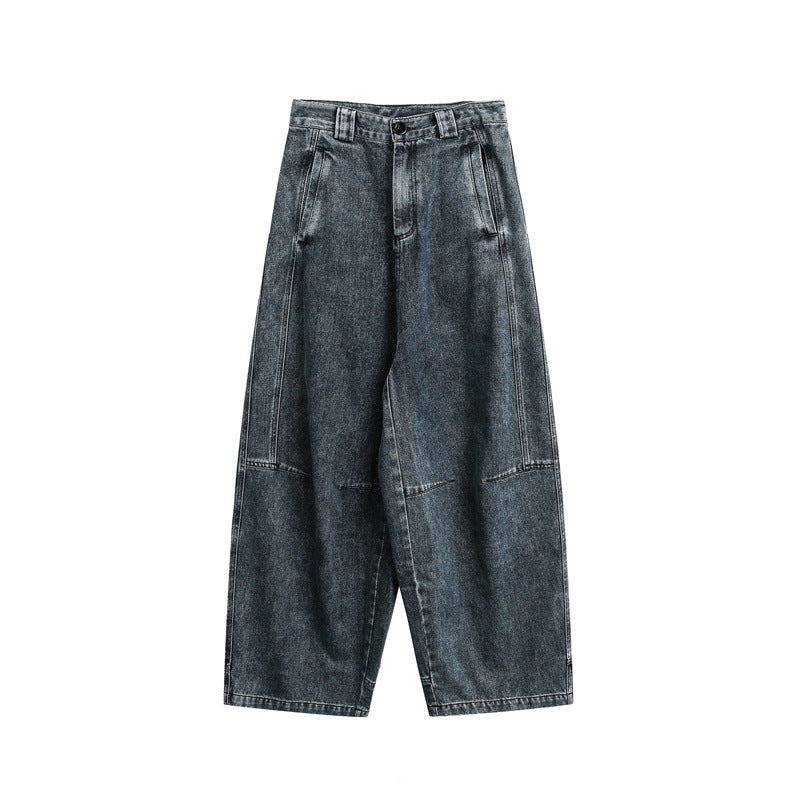 Damen High‑Waist Weite Denim-Culotte mit Teilungsnähten Drune