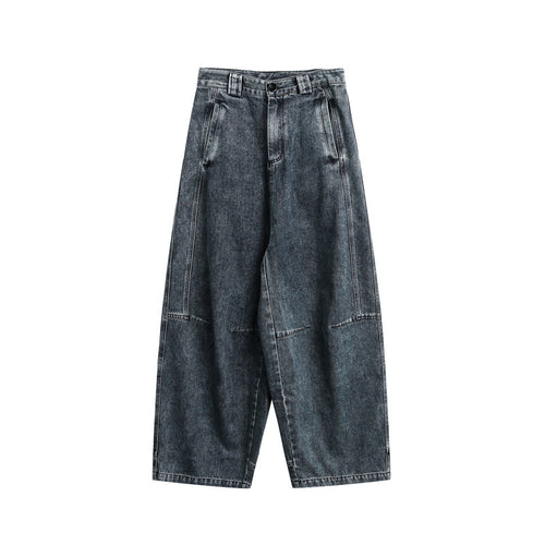 Damen High‑Waist Weite Denim-Culotte mit Teilungsnähten Drune
