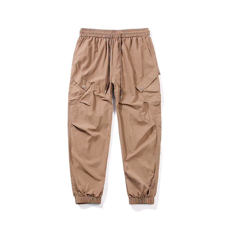 Herren utilitarische Cargo-Joggerhose mit Tunnelzugbund, Mehrfachtaschen und elastischem Knöchelabschluss Drune