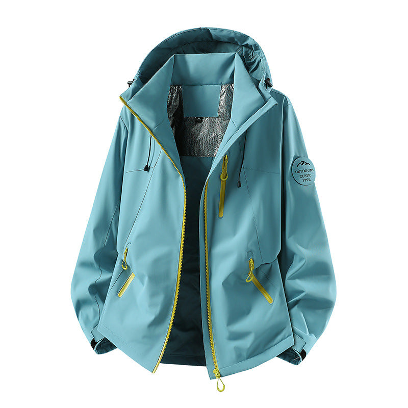 Herren Wasserabweisende Softshelljacke mit Kapuze und Reißverschlusstaschen Drune
