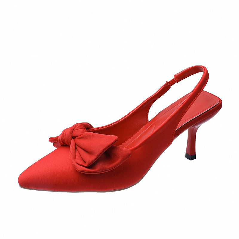 Damen elegante Slingback-Pumps mit modischem Schleifen-Detail und komfortablem Blockabsatz Drune