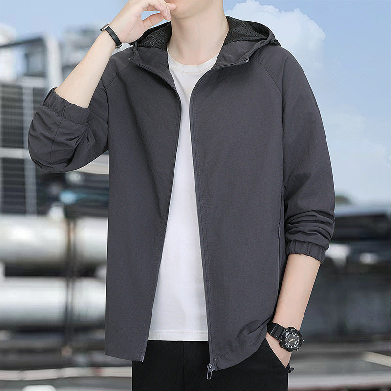 Herren Modische Übergangsjacke mit Kapuze Drune
