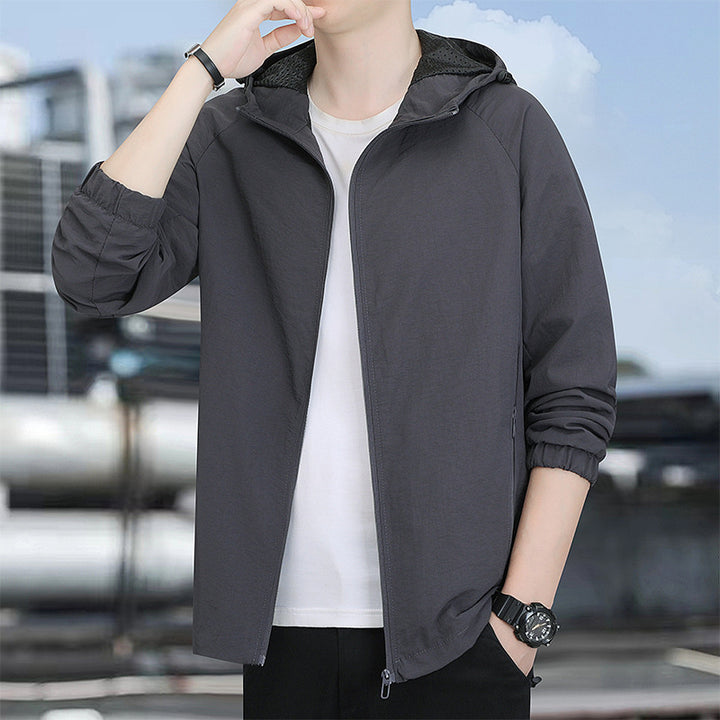 Herren Modische Übergangsjacke mit Kapuze Drune