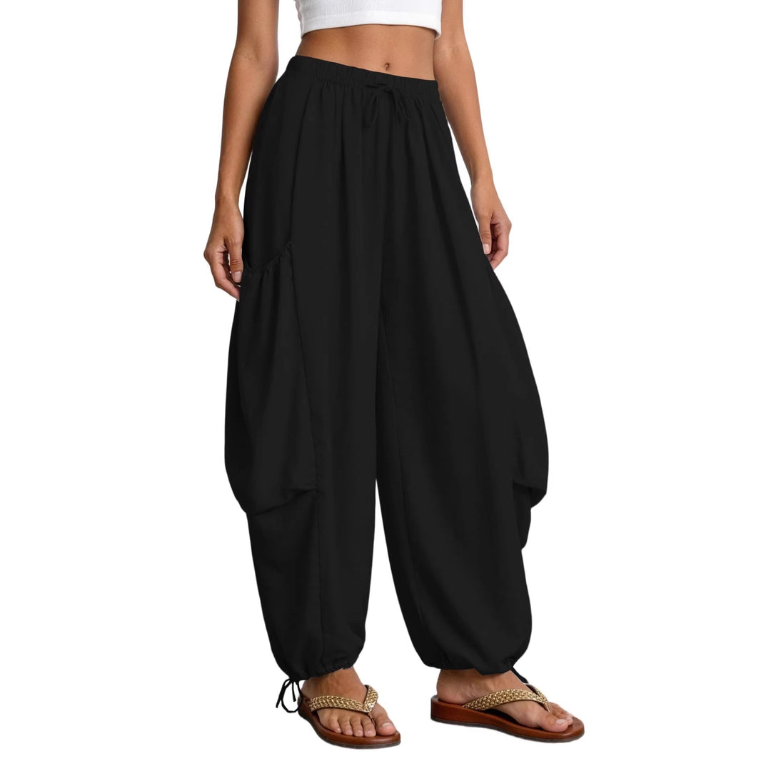 Damen Bequeme Freizeithose mit übergroßen Taschen und elastischem Bund Drune