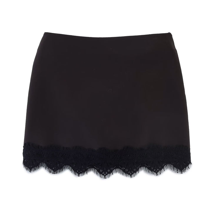 Damen eleganter Rock mit Spitzenbesatz Drune