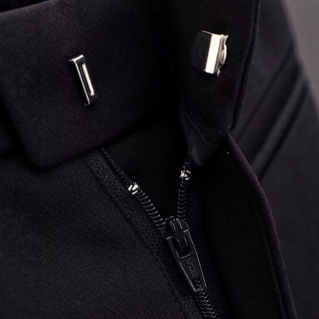 Damen Elegante gerade geschnittene Anzughose mit Bundschlaufen und Paspeltaschen Drune