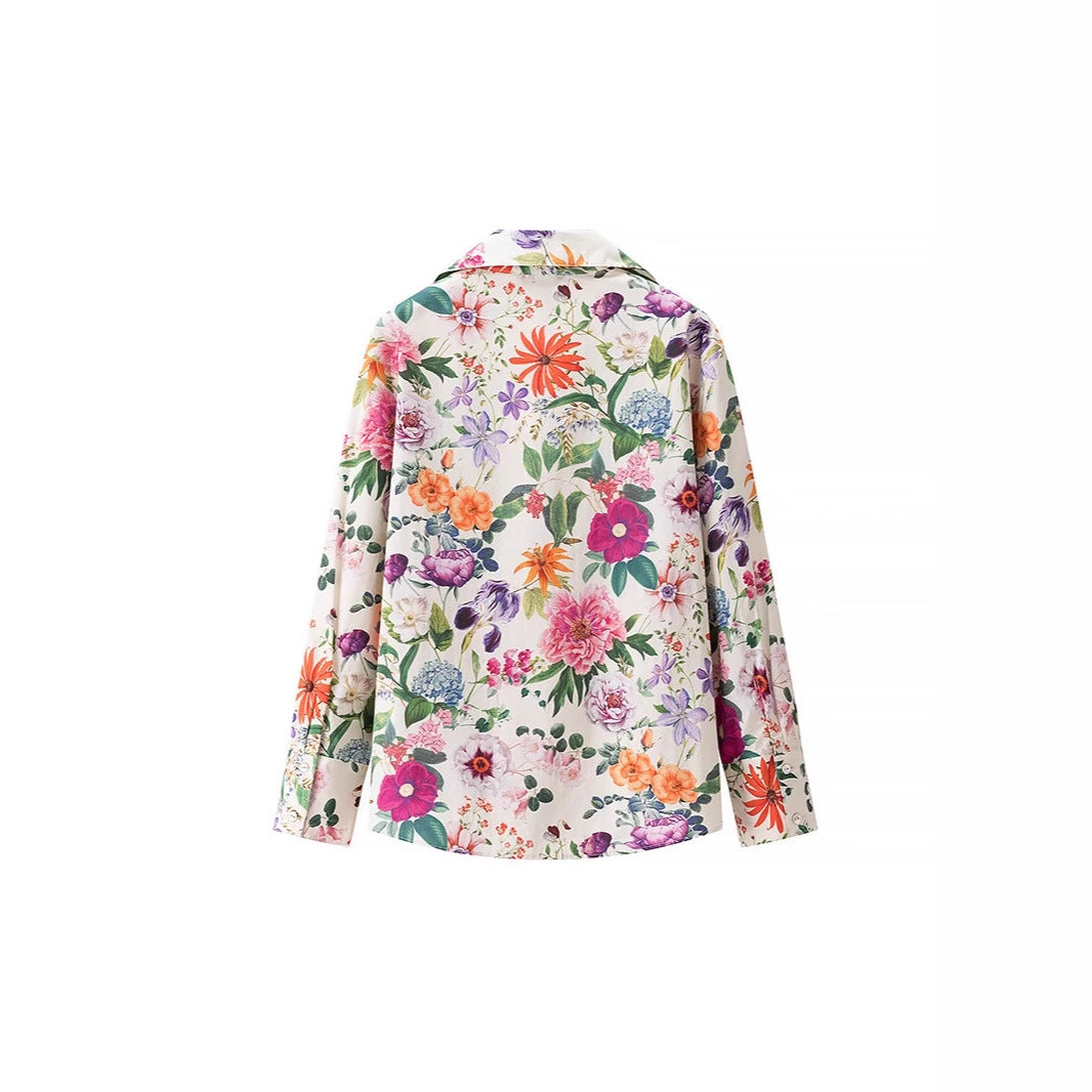 Damen Bluse mit floralem Muster und modernem Schnitt Drune