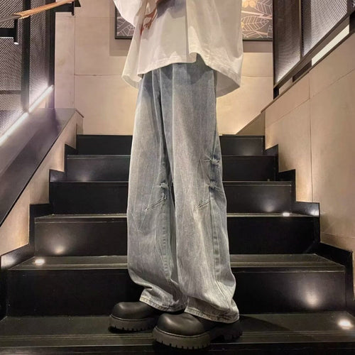 Herren Cargo-Jeans mit lässigem Schnitt und ausgefranstem Design Drune