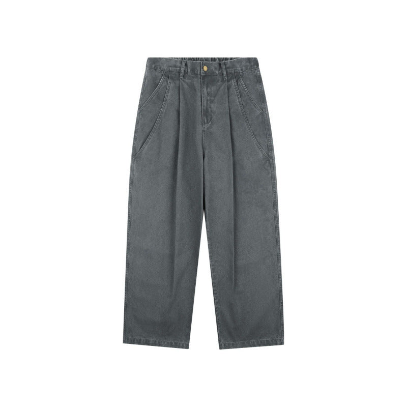 Damen Hochtaillierte Culotte-Hose mit weitem Bein, Bundfalten und soften Denimgriff Drune