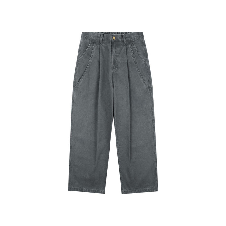 Damen Hochtaillierte Culotte-Hose mit weitem Bein, Bundfalten und soften Denimgriff Drune