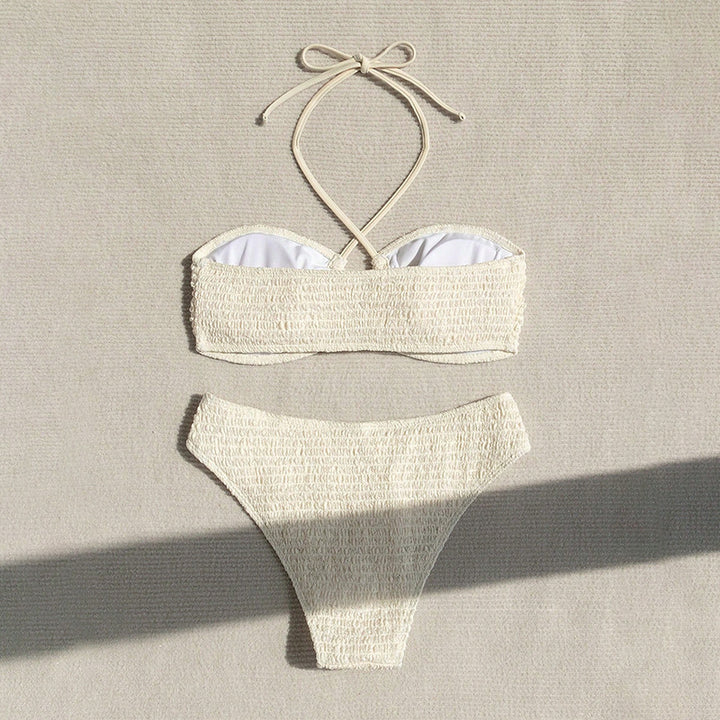 Damen Bandeau-Bikini mit raffinierten Schnürdetails und hohem Beinausschnitt Drune